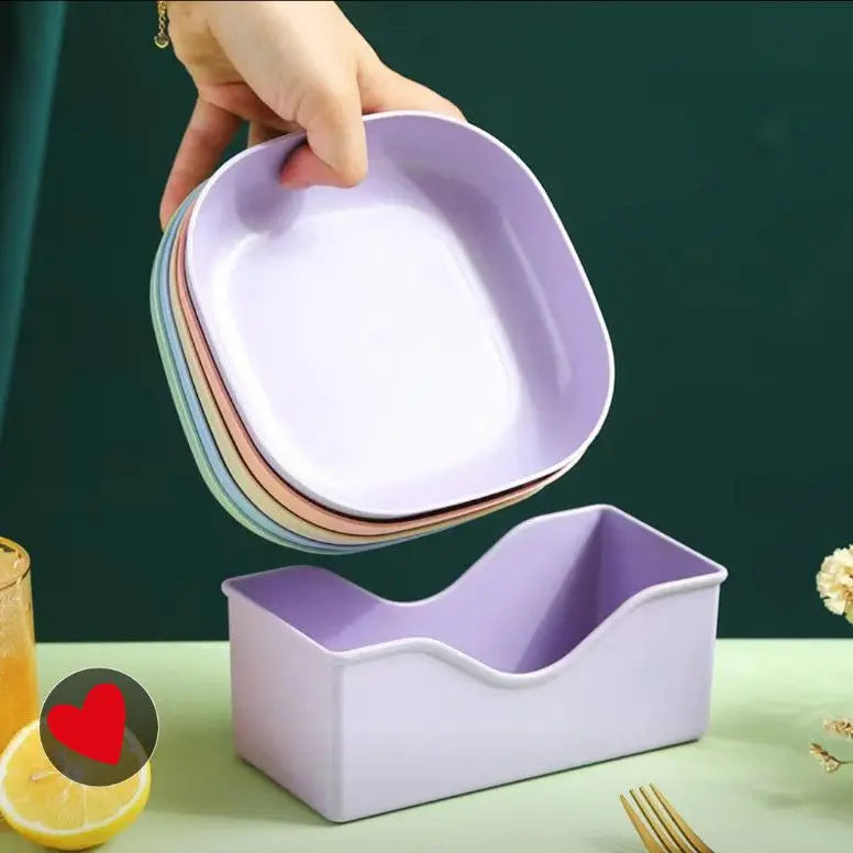 Kit 10 Pratos Plásticos Duros Reutilizáveis C/suporte