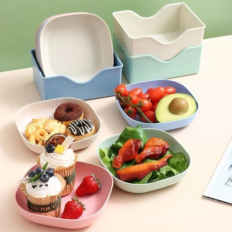 Kit 10 Pratos Plásticos Duros Reutilizáveis C/suporte